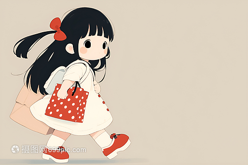 与旧时光同行 女孩与她的陈旧购物袋